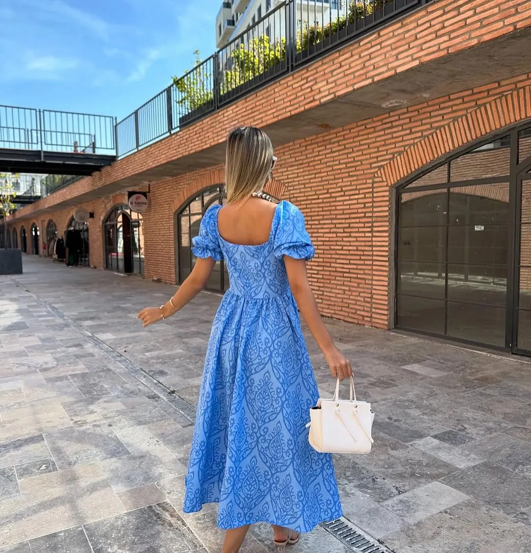 Women's Patterned Midi Dress