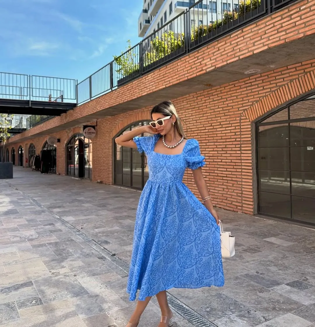 Women's Patterned Midi Dress