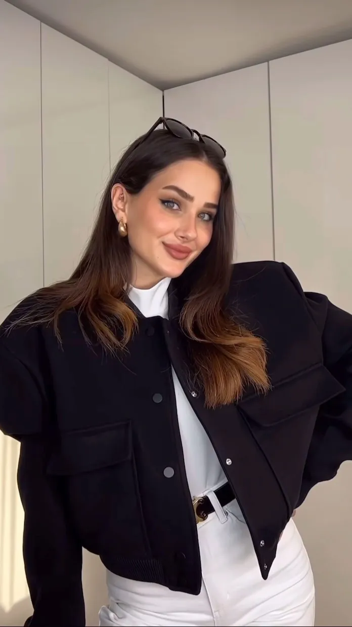 Women's Black Cropped Jacket