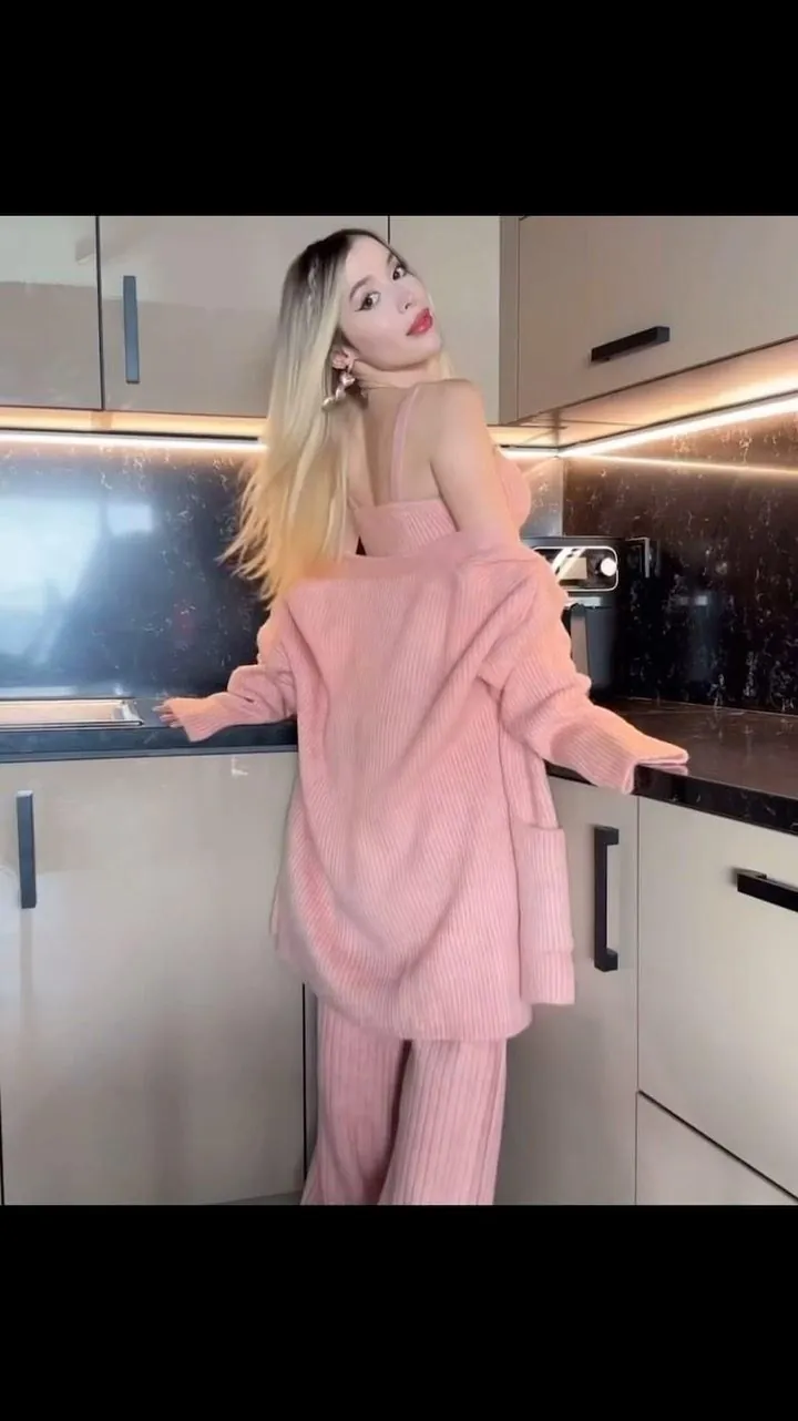 Pink Knitted Two-Piece Set