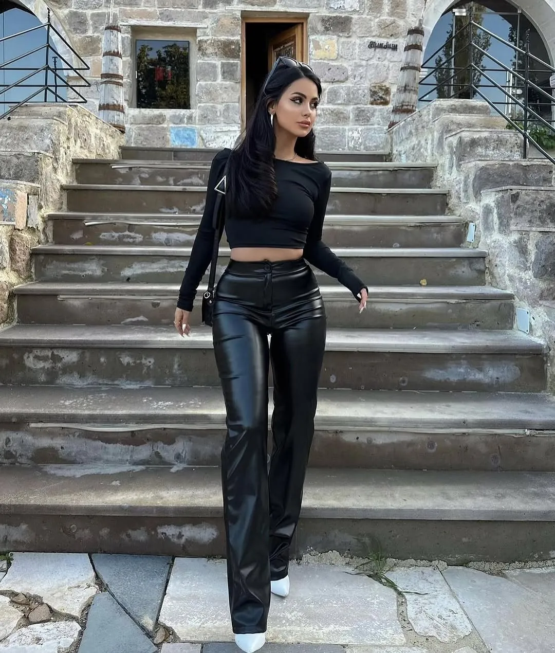 Women's Brown Leather Pants