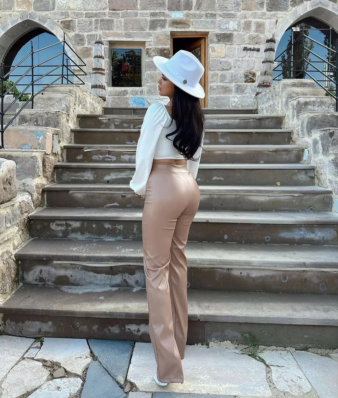 Women's Brown Leather Pants