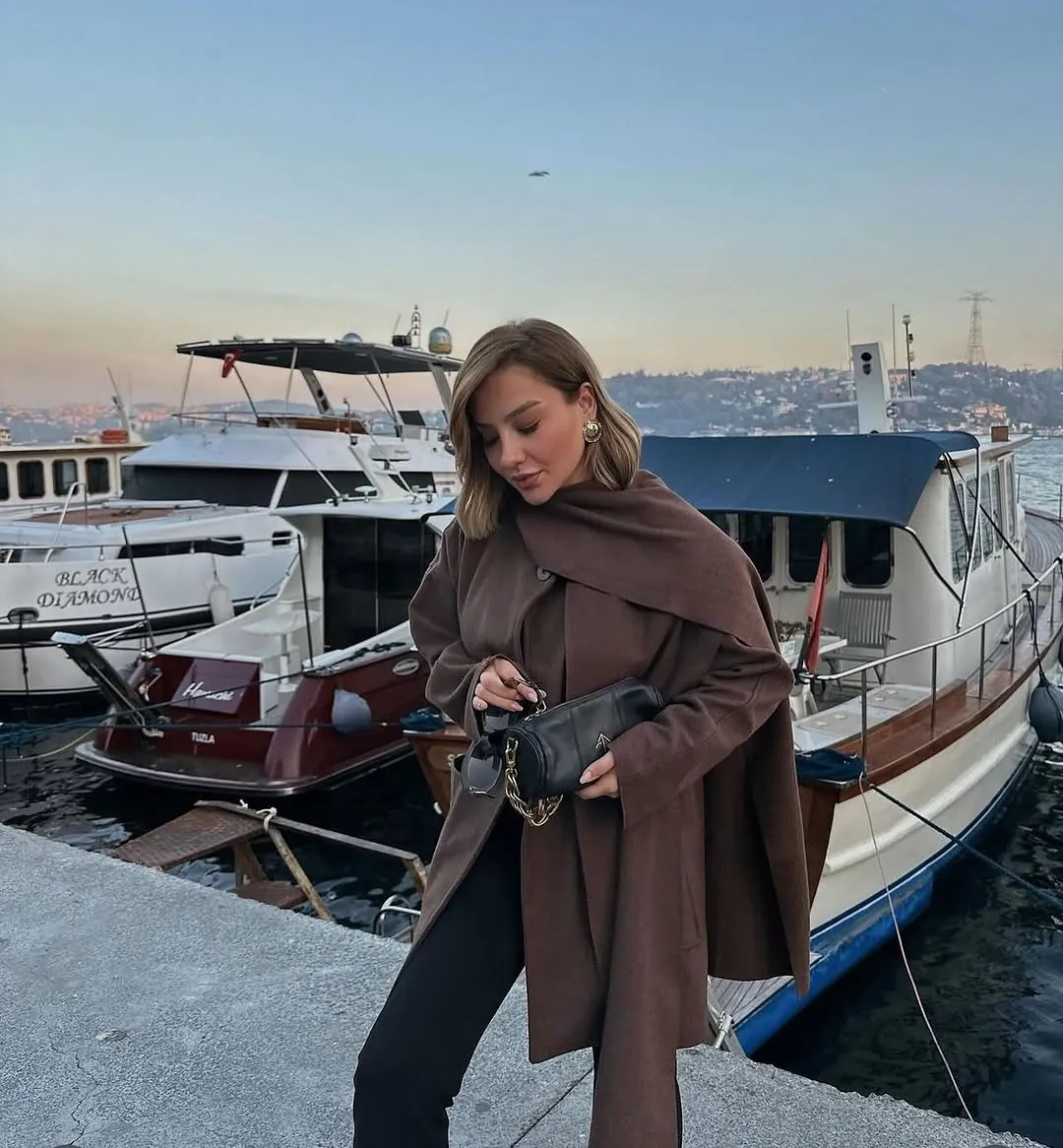 Women's Brown Cape Coat