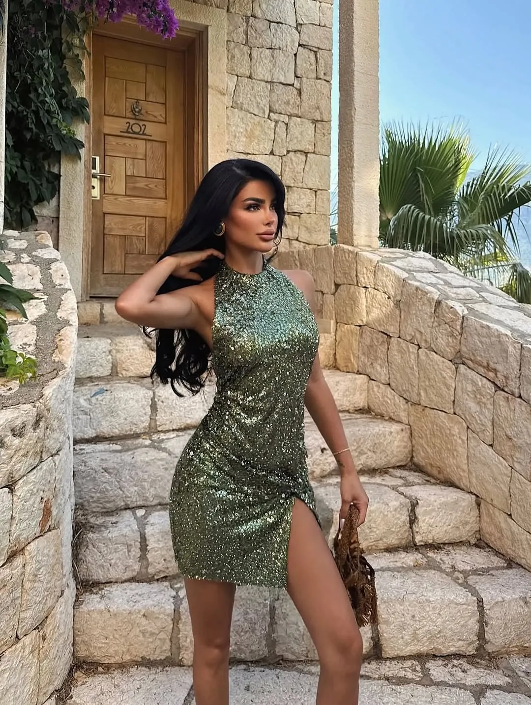 Rose Gold Sequin Mini Dress