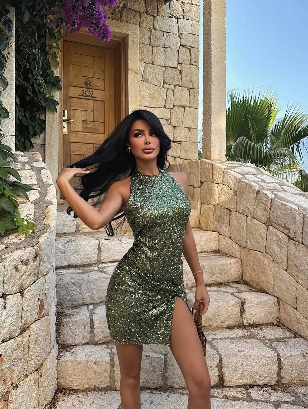 Rose Gold Sequin Mini Dress