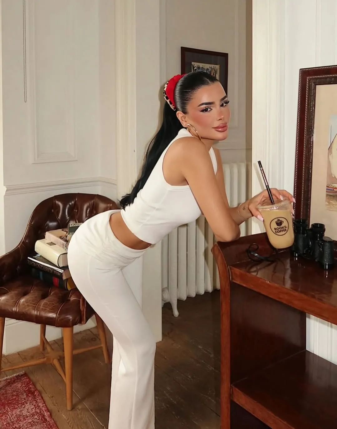 White Sleeveless Crop Top and Flared Pants