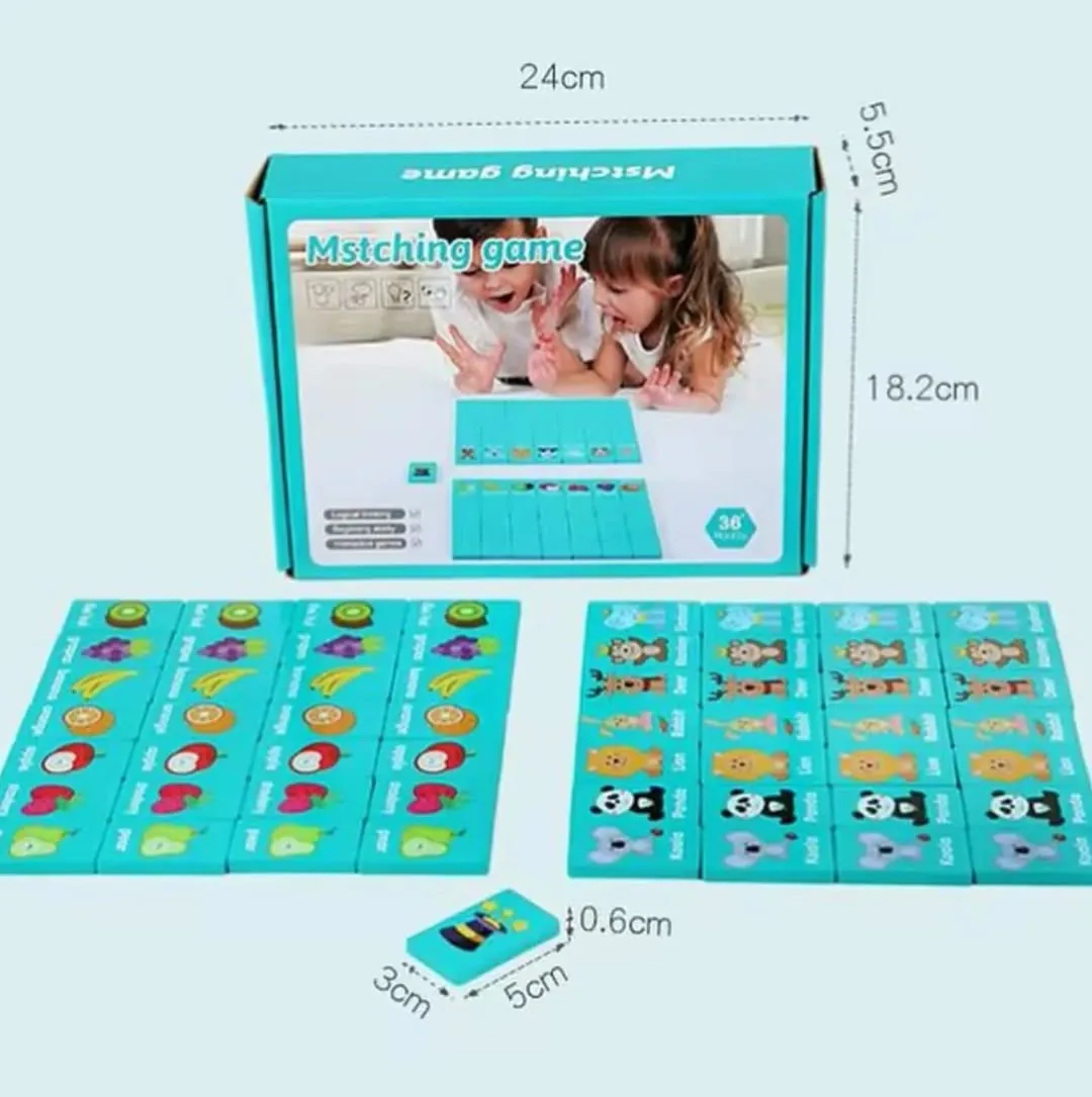 Wooden Mahjong Game - Fruits and Animals