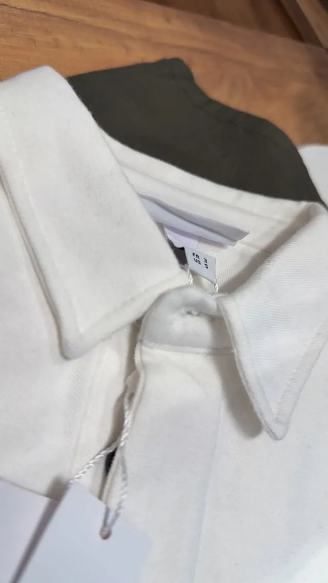 White Polo Shirt with Dark Collar