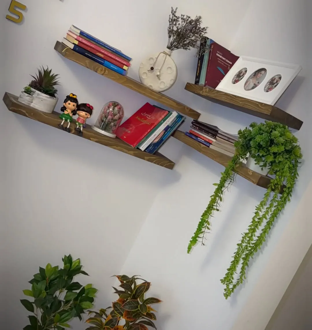 Custom Natural Wood Wall Shelves
