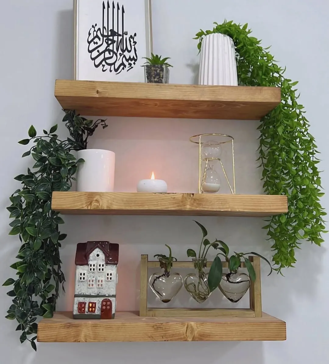 Natural Wood Wall Shelves