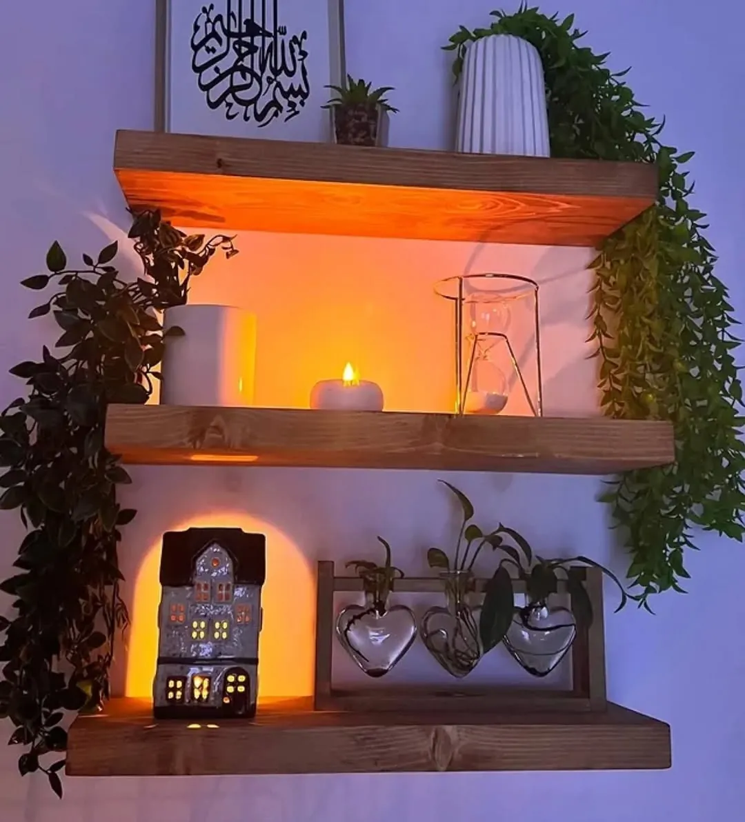 Natural Wood Wall Shelves