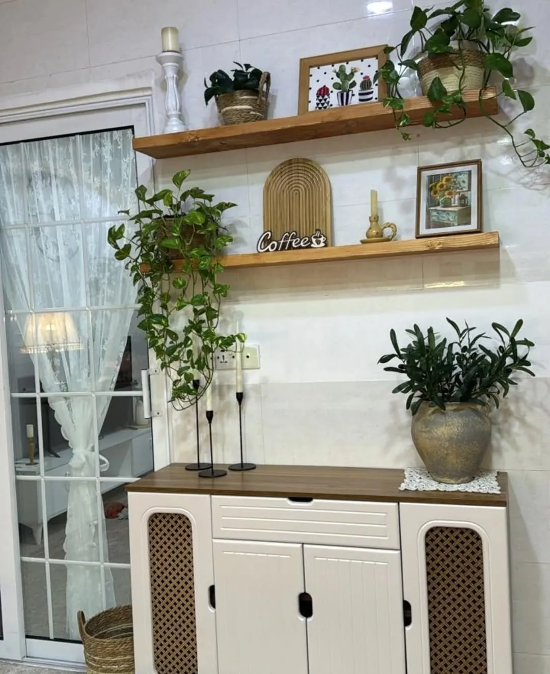 Custom Natural Wood Wall Shelves
