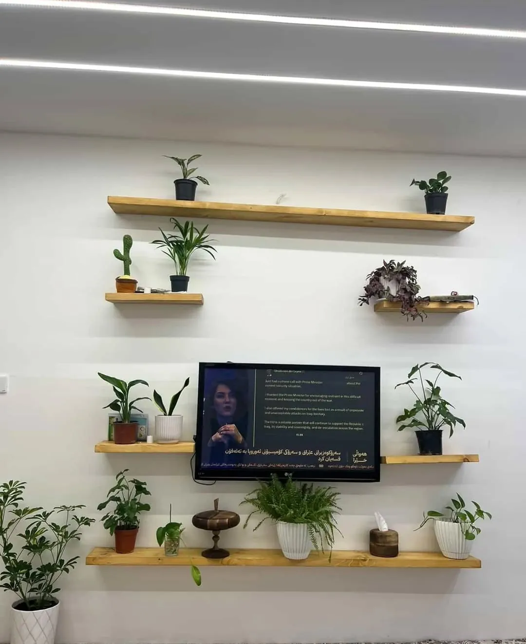 Custom Natural Wood Wall Shelves