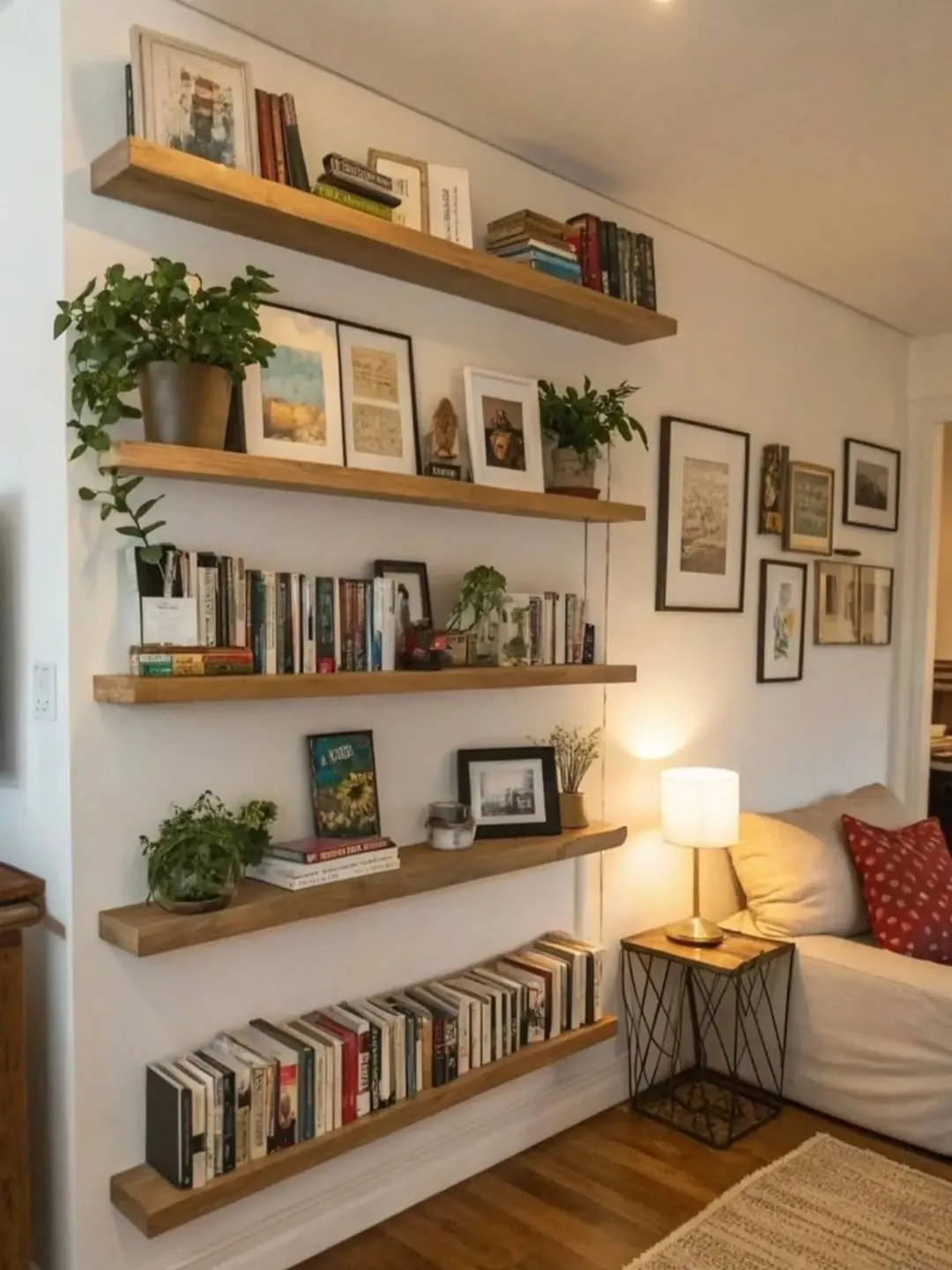 Custom Natural Wood Wall Shelves