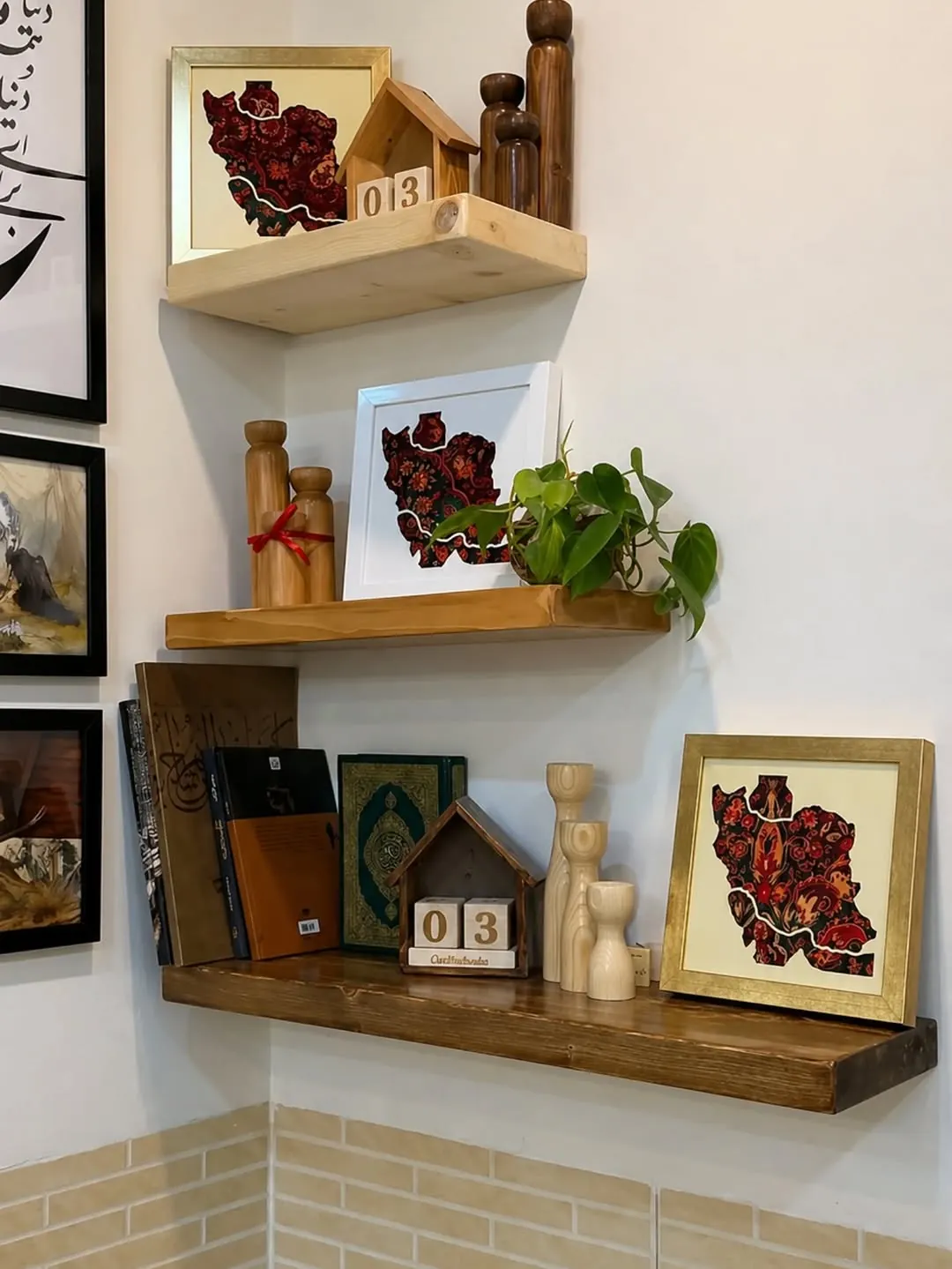Natural Wood Wall Shelves