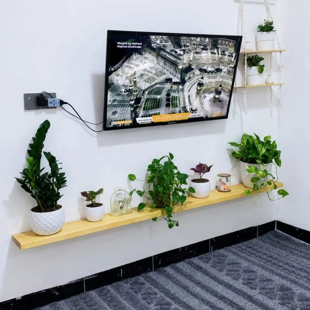Custom Natural Wood Wall Shelves