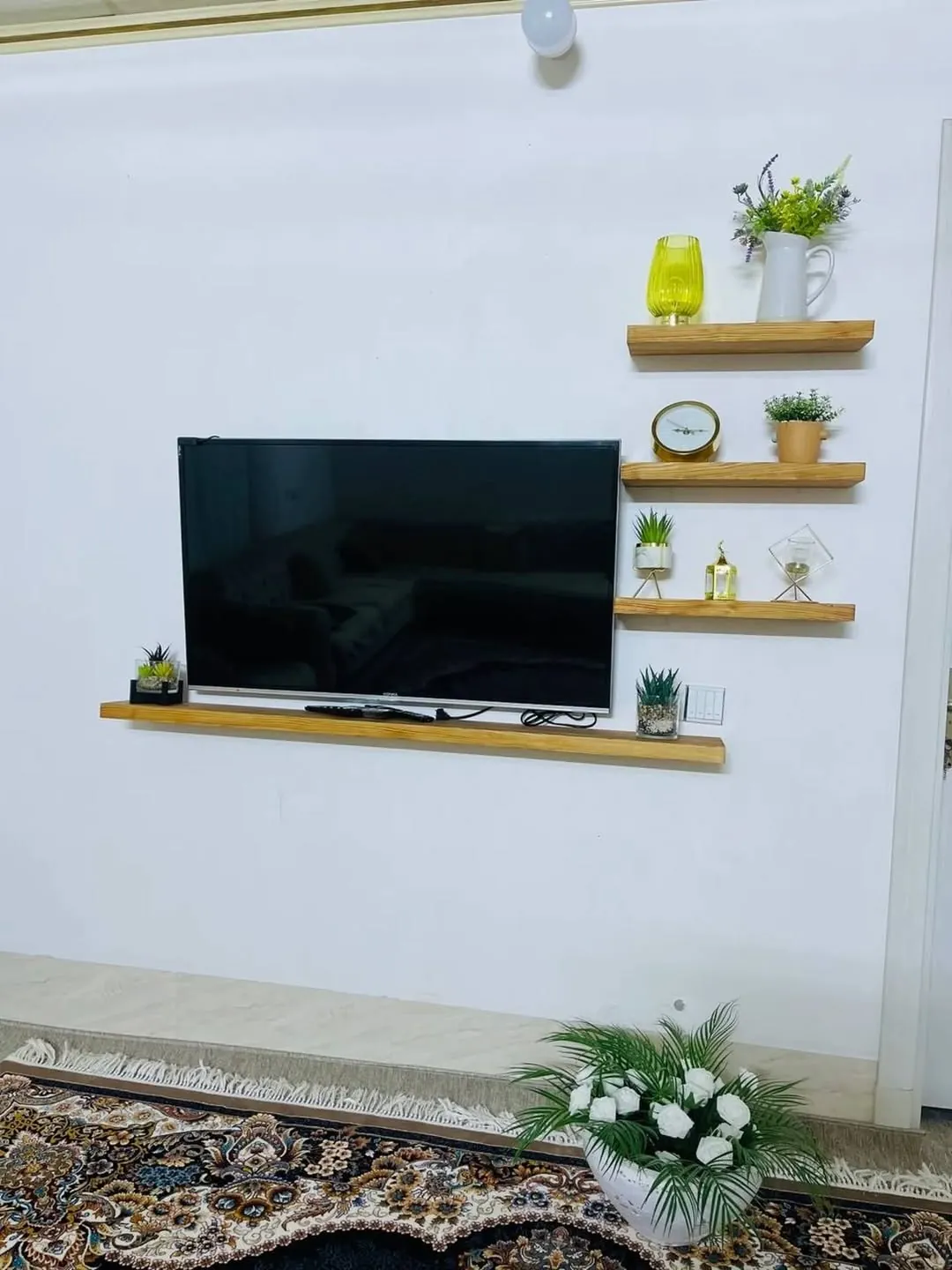 Custom Natural Wood Wall Shelves