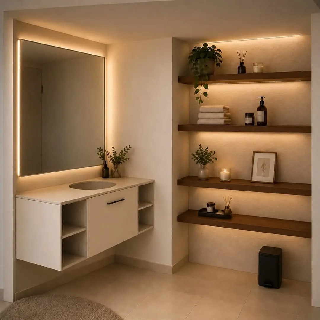 Custom Natural Wood Shelves