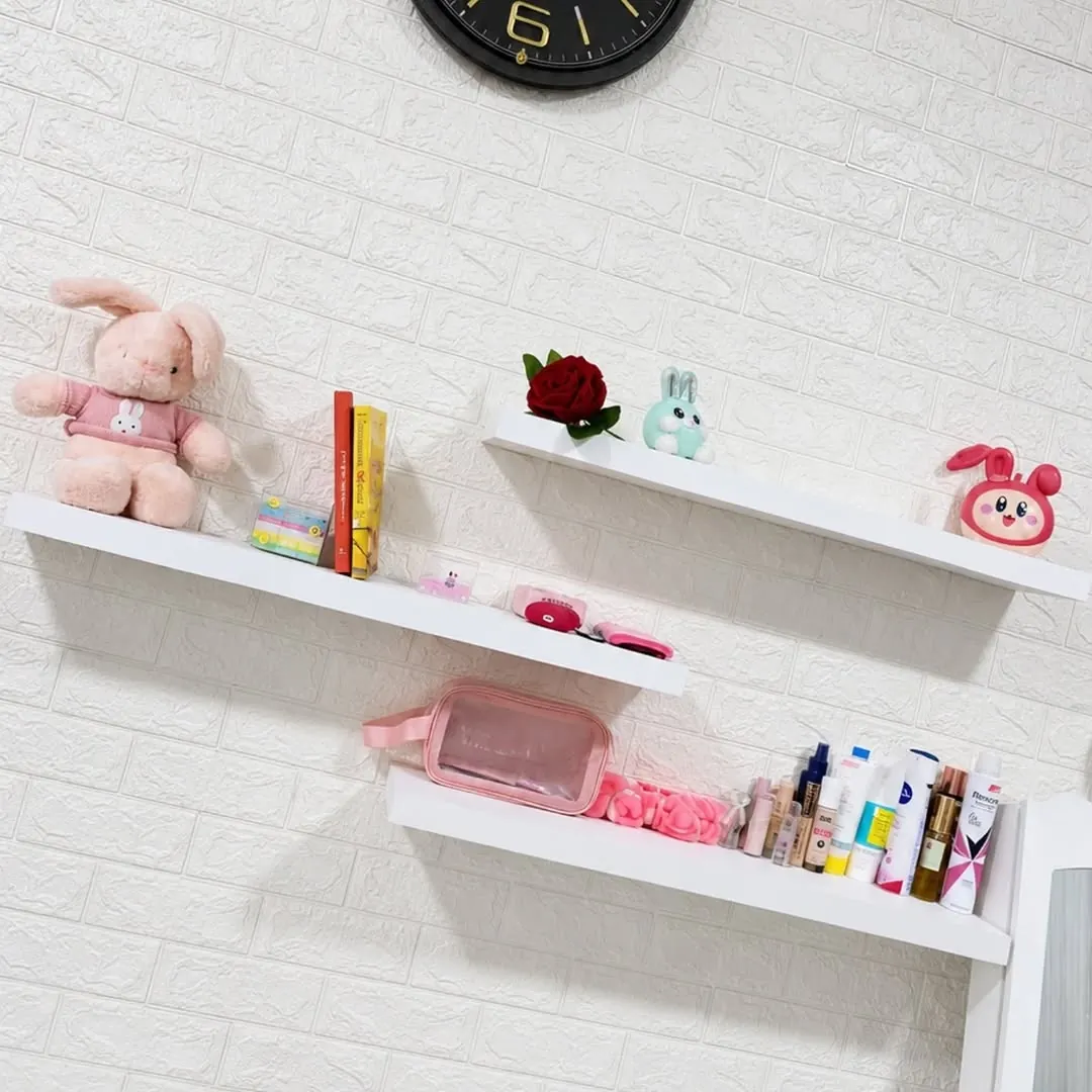Natural Wood Floating Wall Shelf