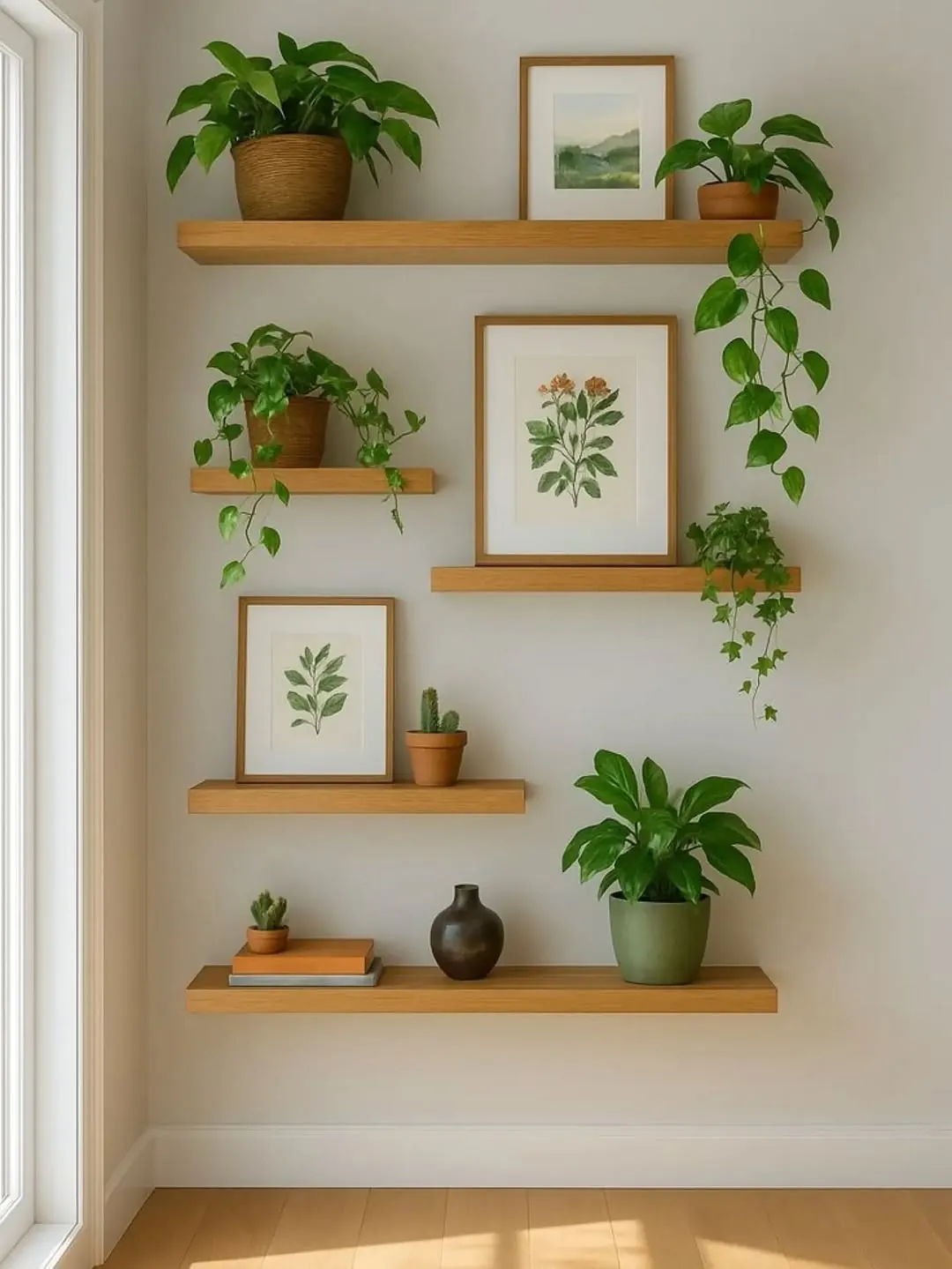 Natural Wood Decorative Shelves