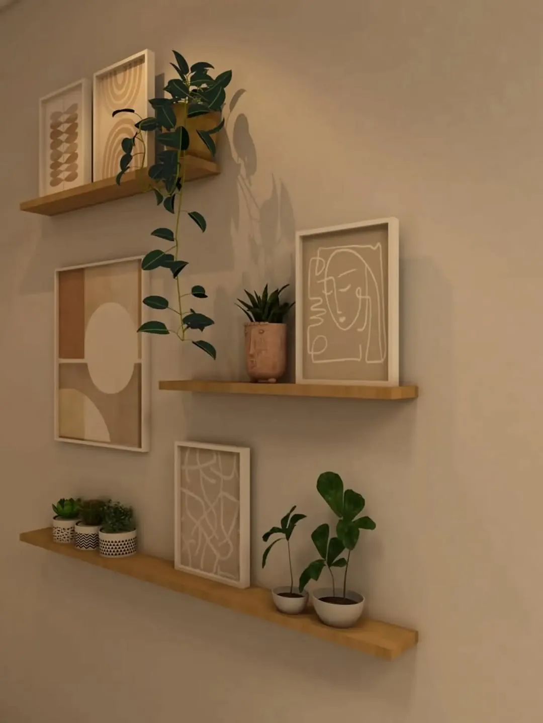 Natural Wood Decorative Shelves