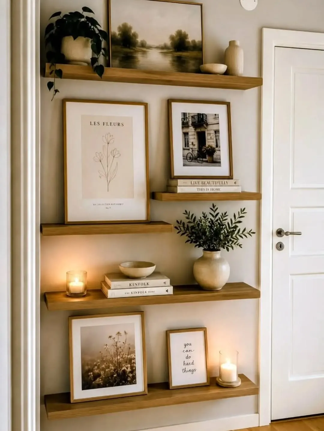 Natural Wood Decorative Shelves