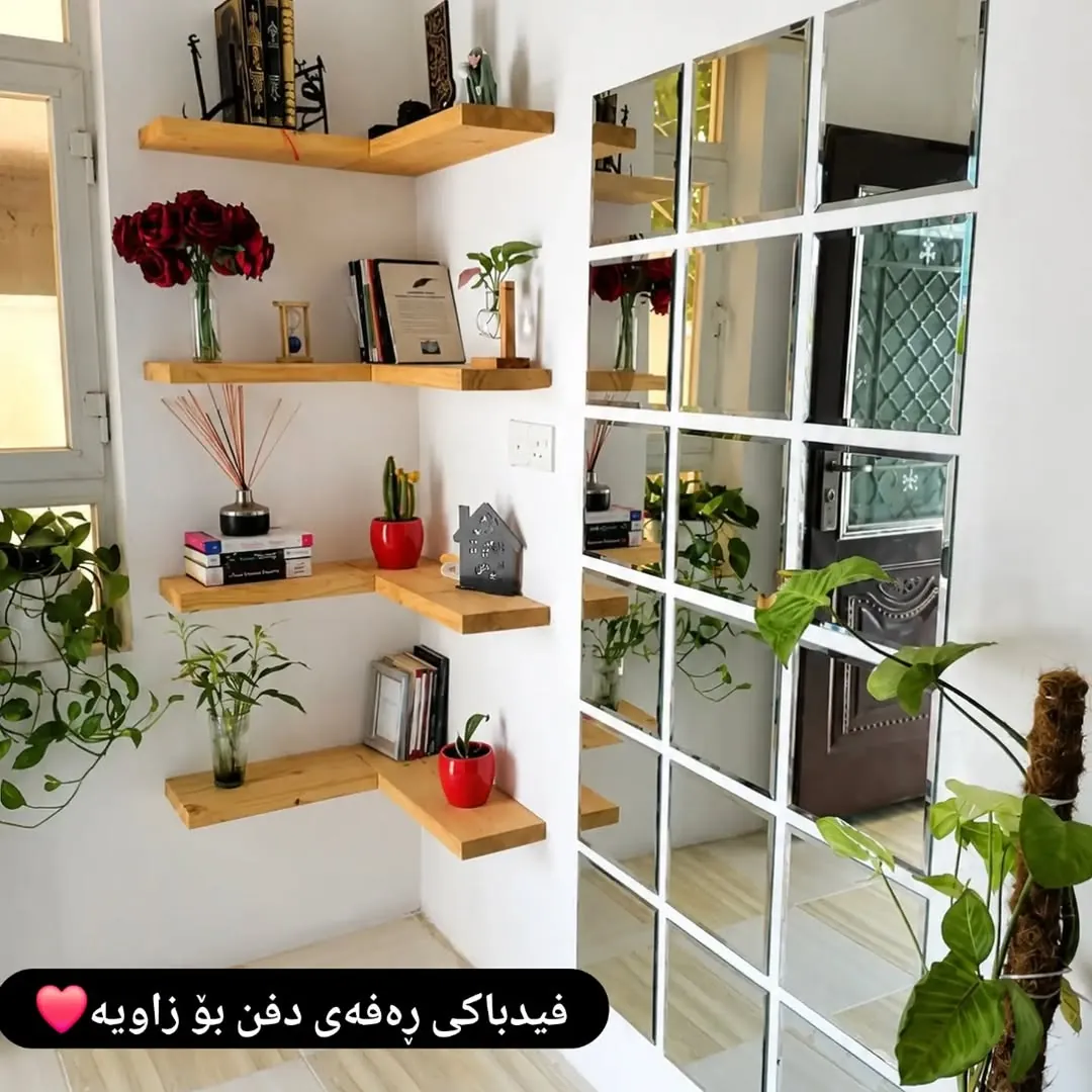 Wooden Corner Decorative Shelves