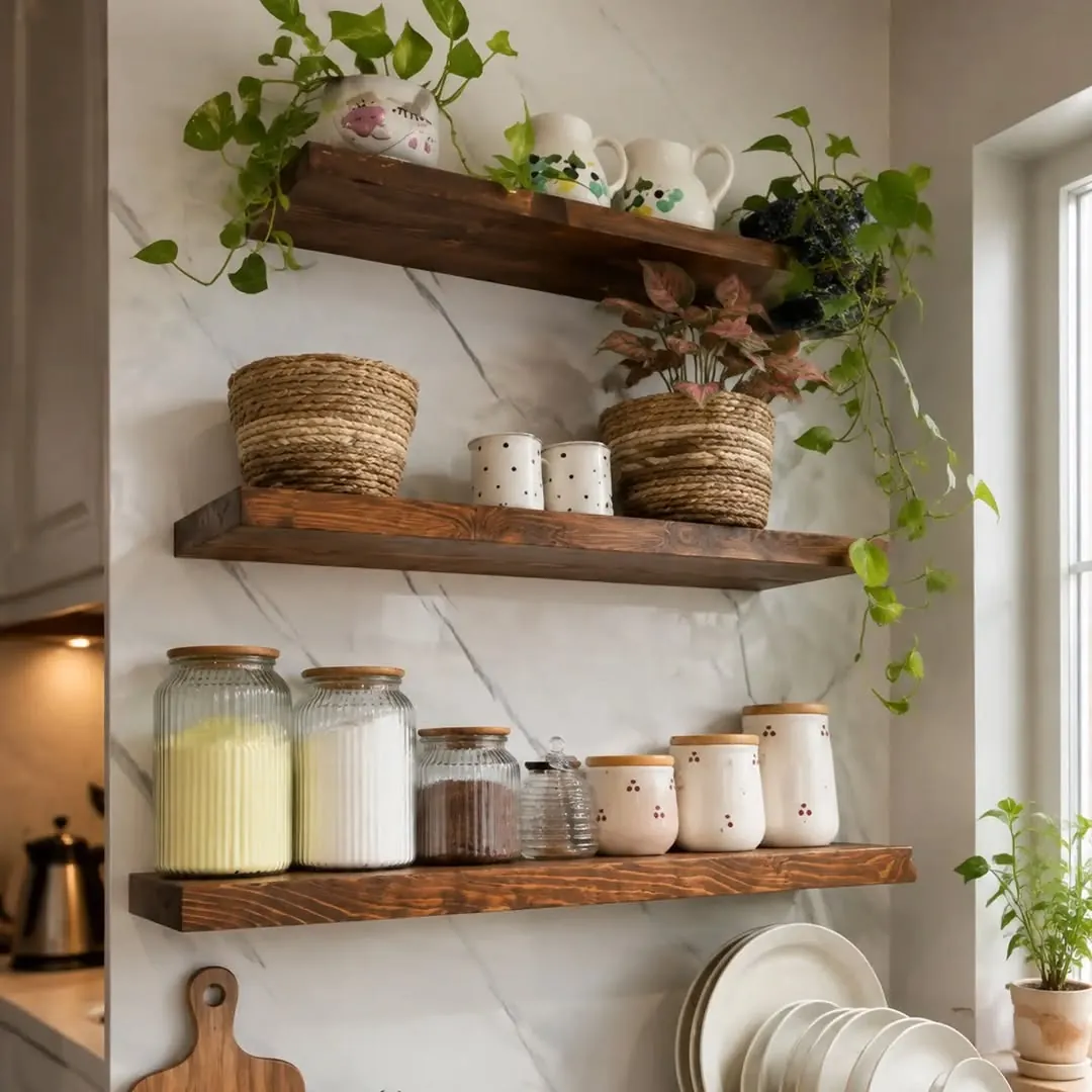 Wooden Corner Decorative Shelves