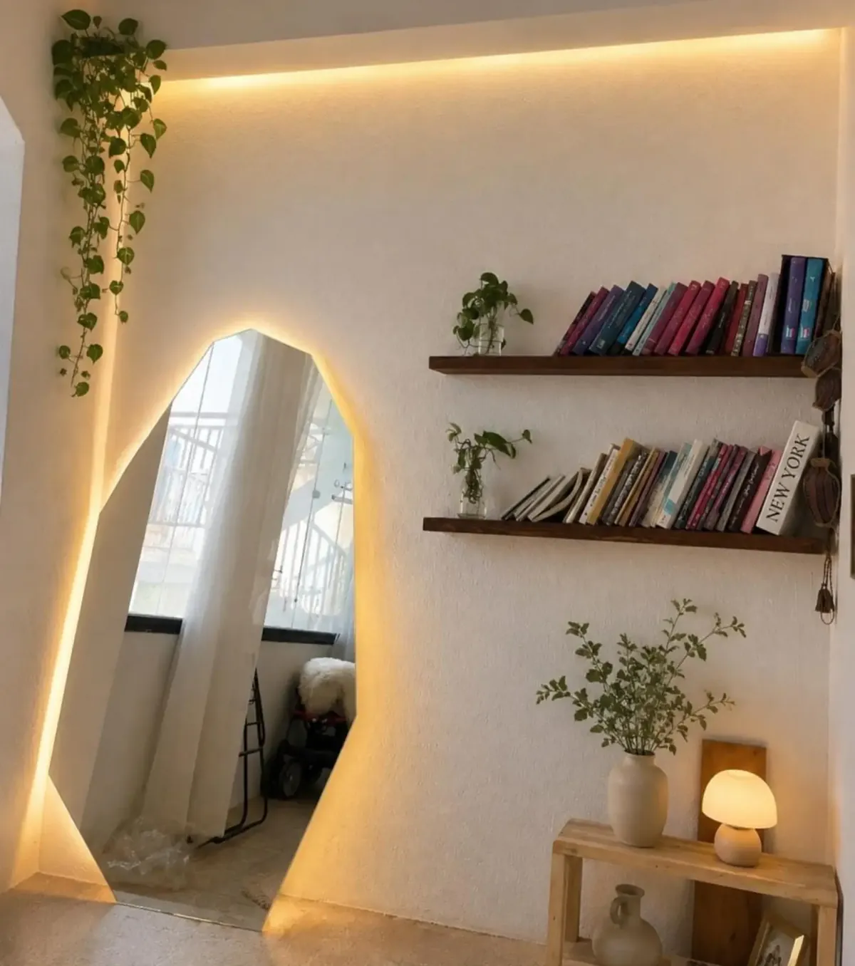 Custom Natural Wood Decorative Shelves