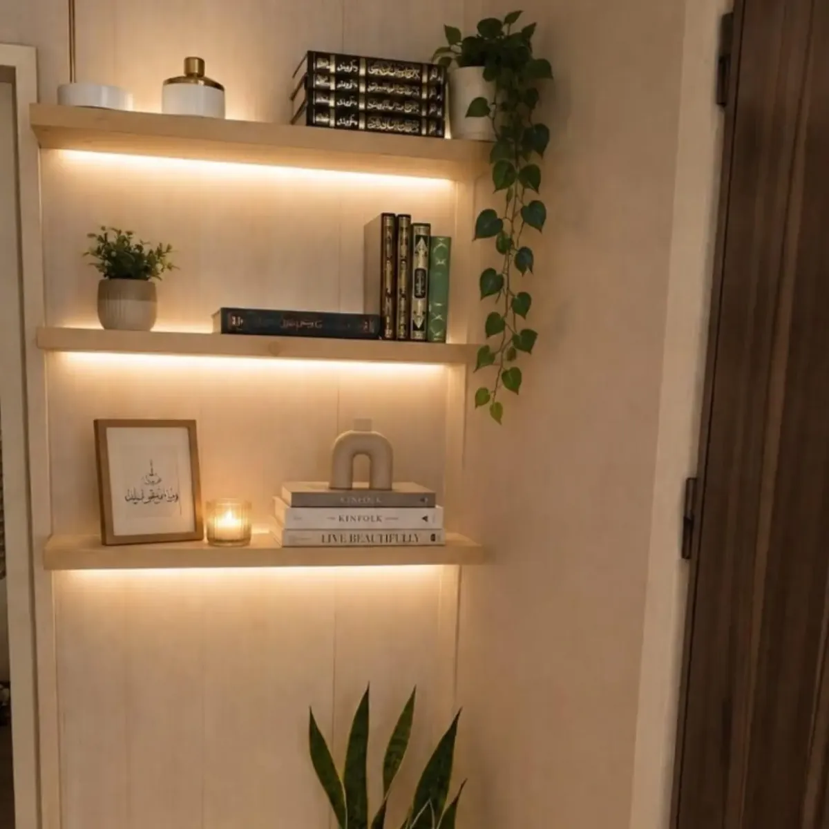 Natural Wood Decorative Shelves
