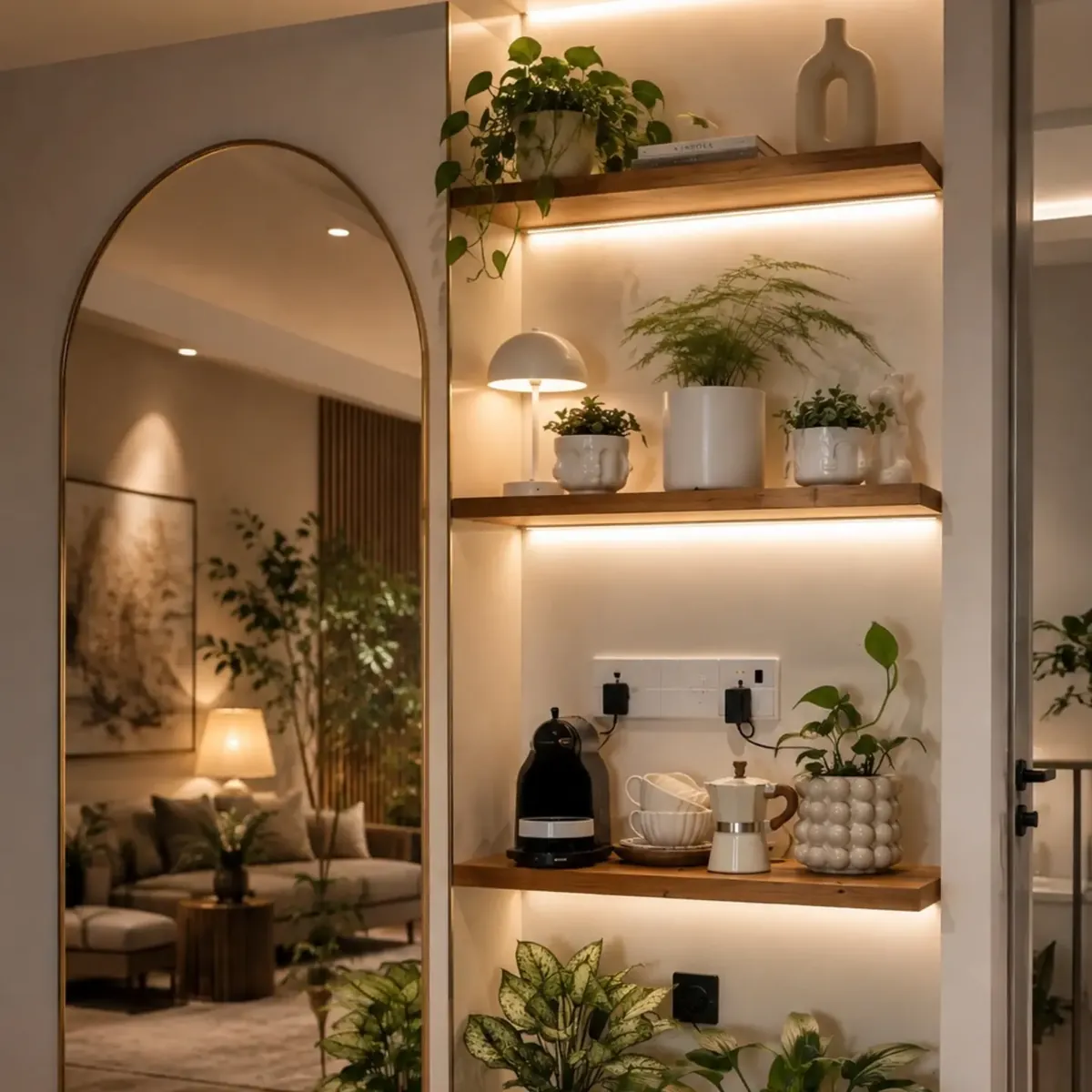 Natural Wood Decorative Shelves