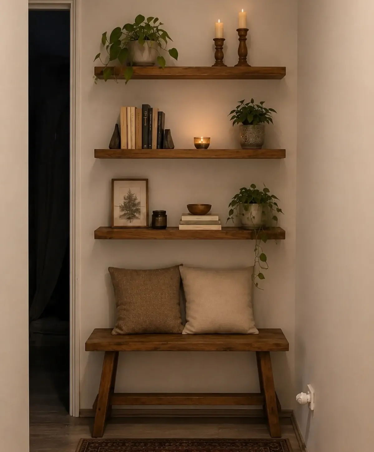 Natural Wood Decorative Shelves