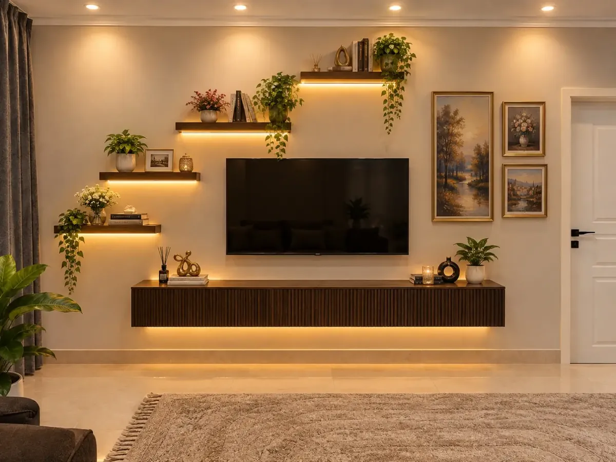 Natural Wood Decorative Shelves