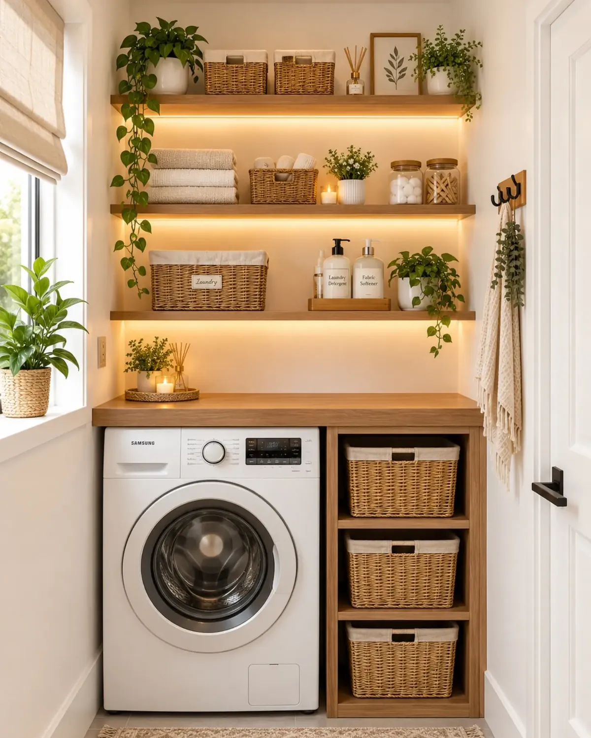 Natural Wood Decorative Corner Shelves