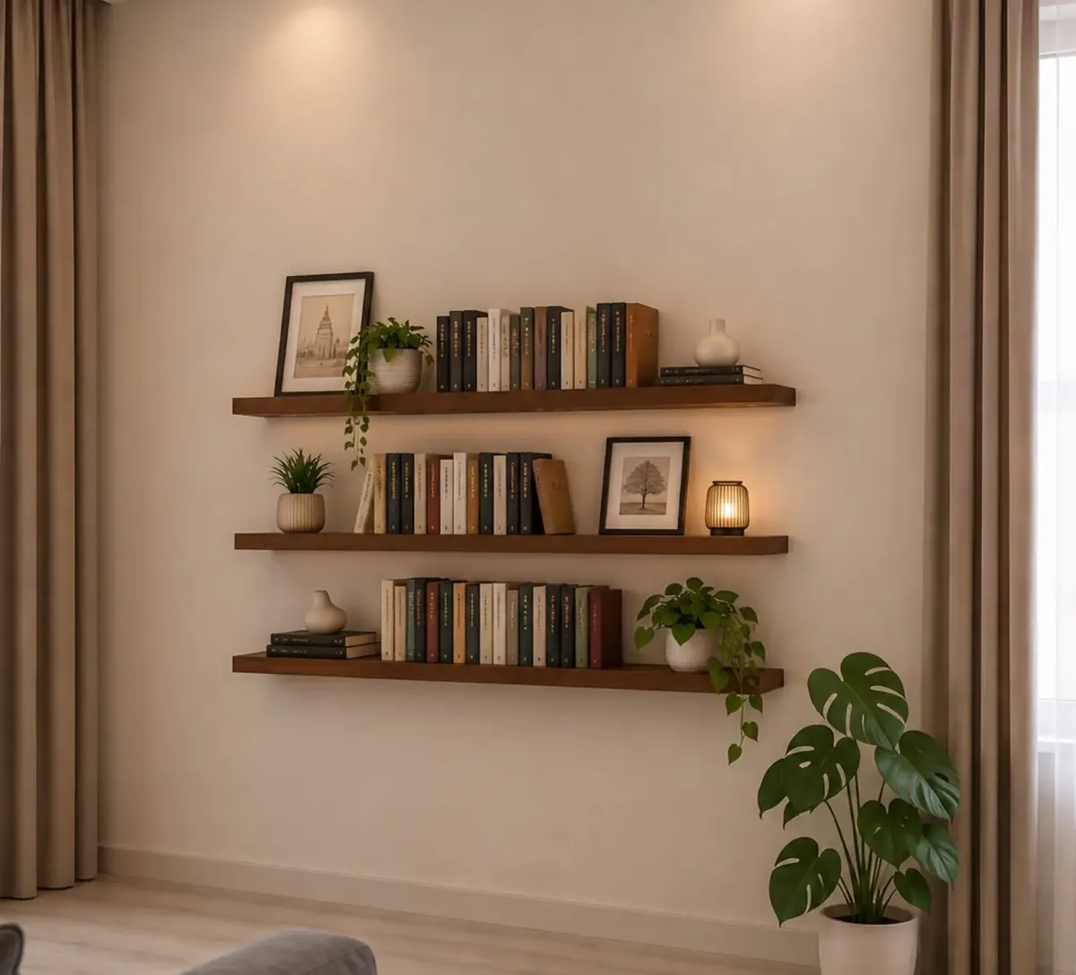 Natural Wood Decorative Shelves