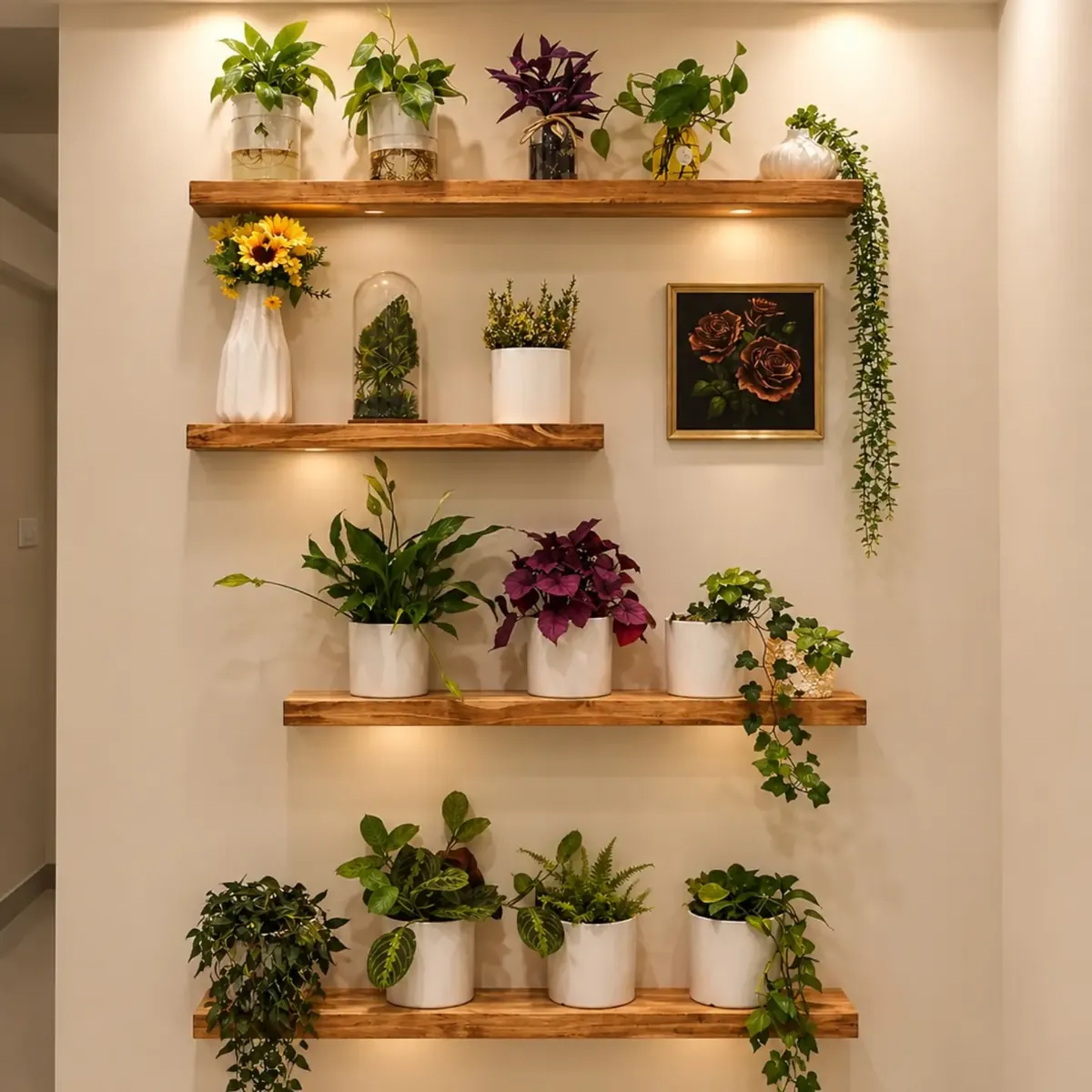 Natural Wood Decorative Wall Shelves