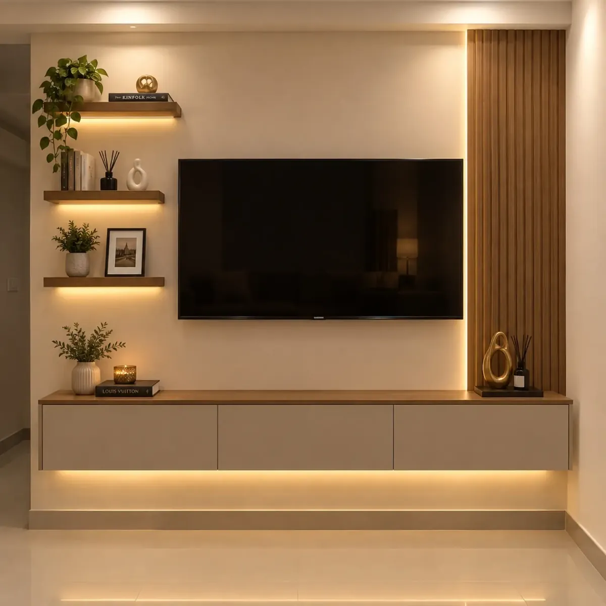 Natural Wood Decorative Shelves