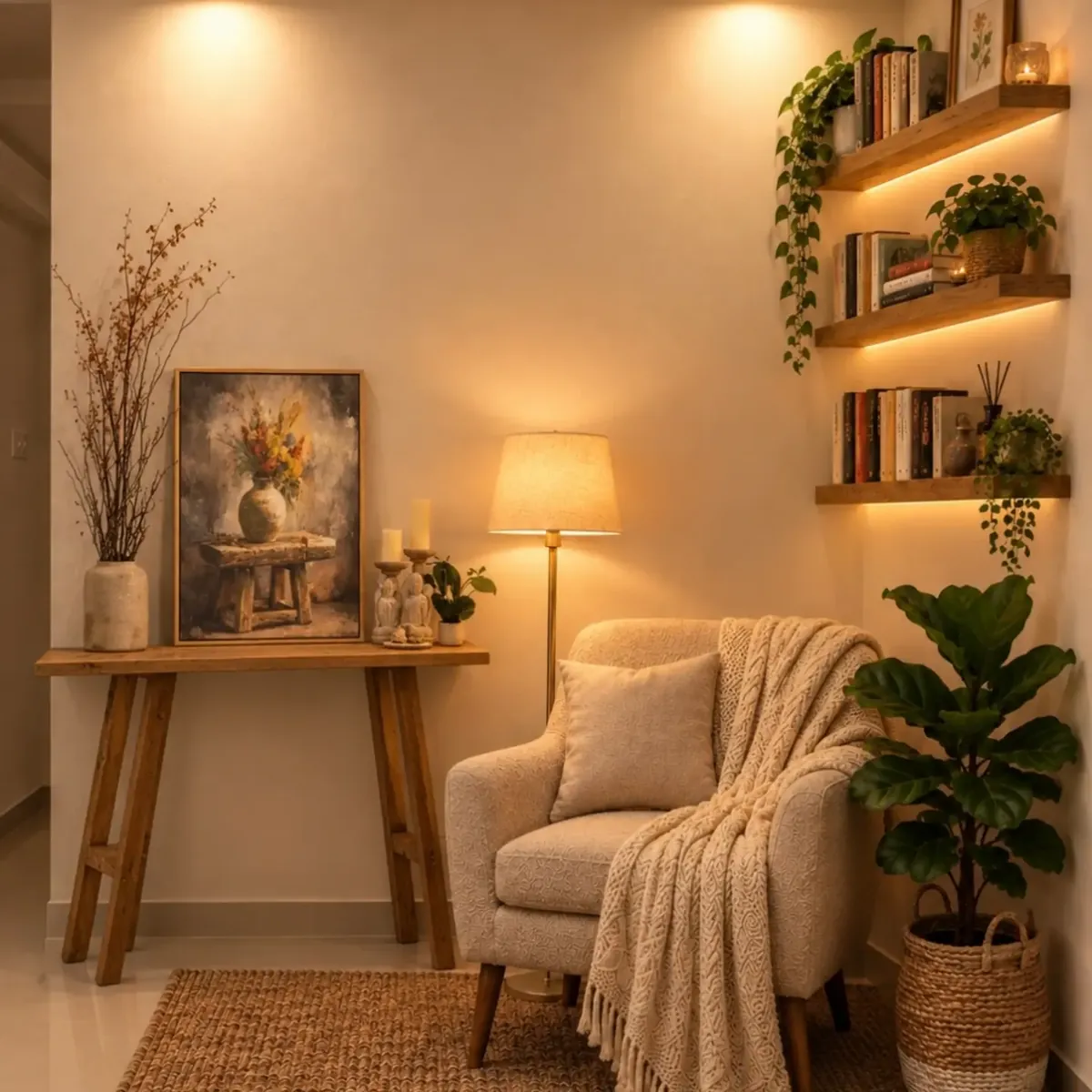 Natural Wood Decorative Shelves
