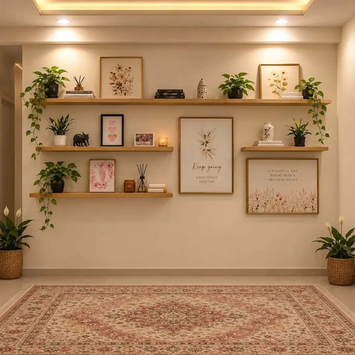Natural Wood Decorative Shelves