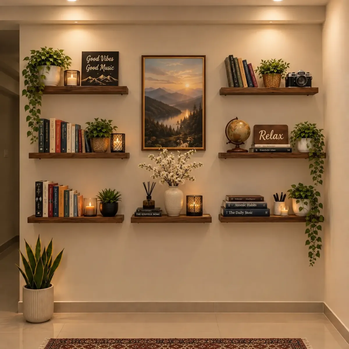 Natural Wood Decorative Shelves