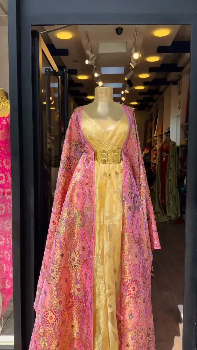 Pink and Gold Traditional Formal Dress