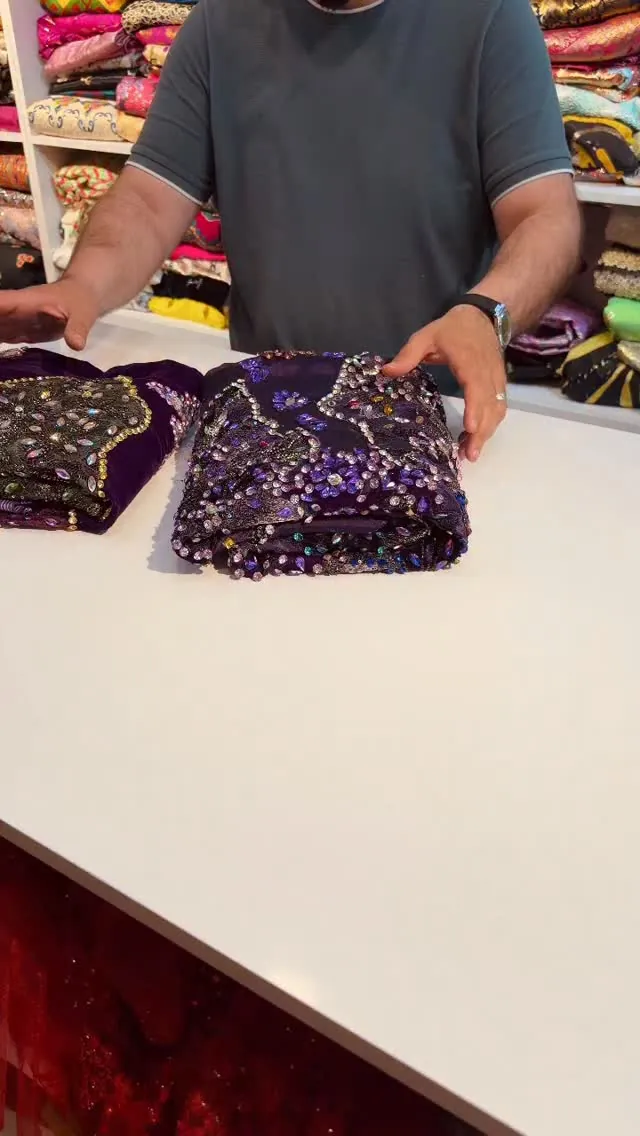 Embellished Purple Fabric Set