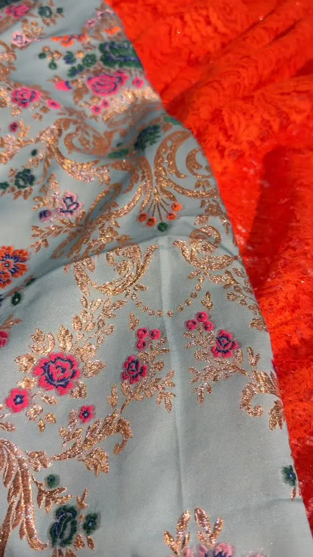 Embroidered Floral Fabric
