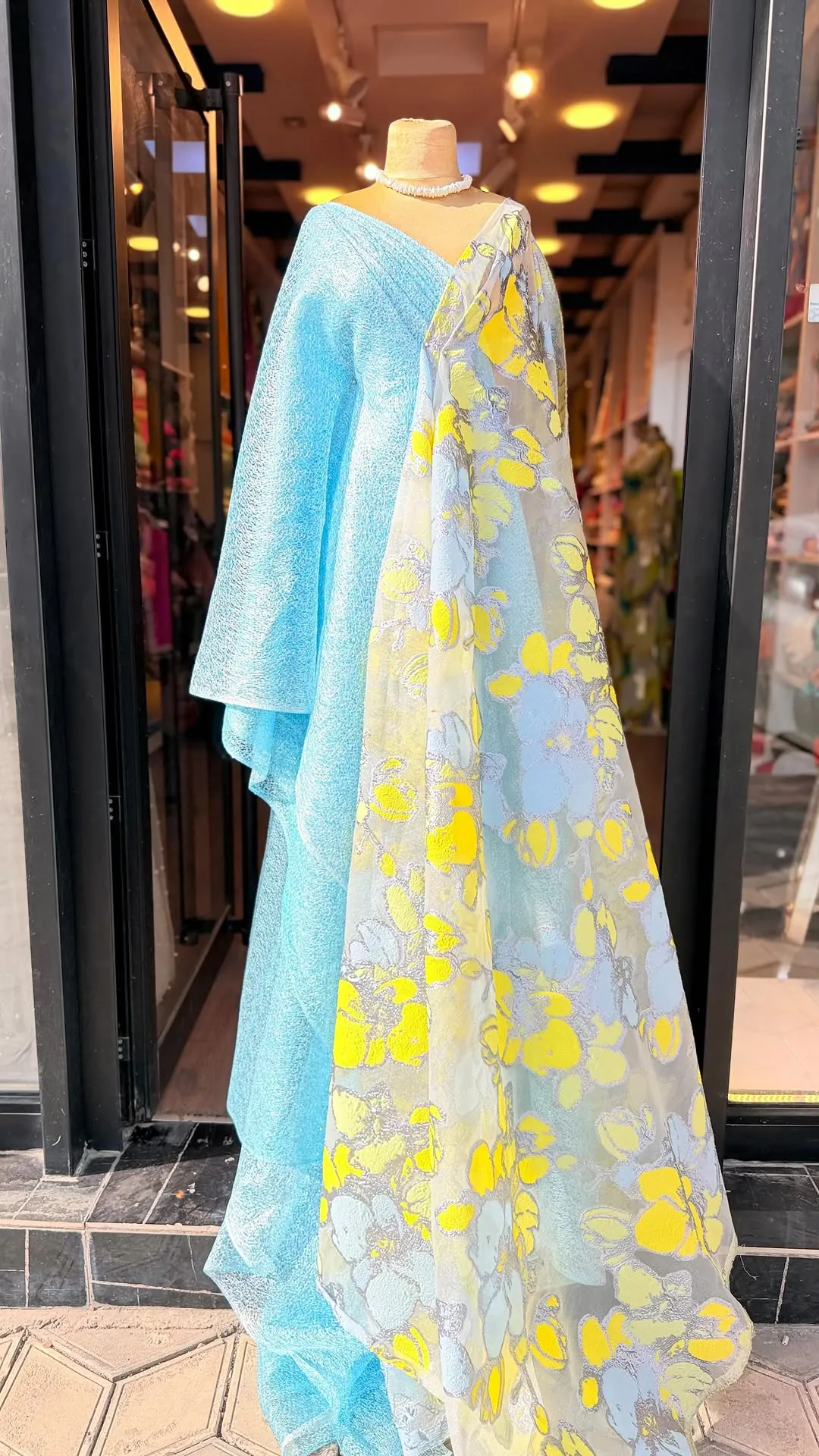 Blue Floral Long Dress
