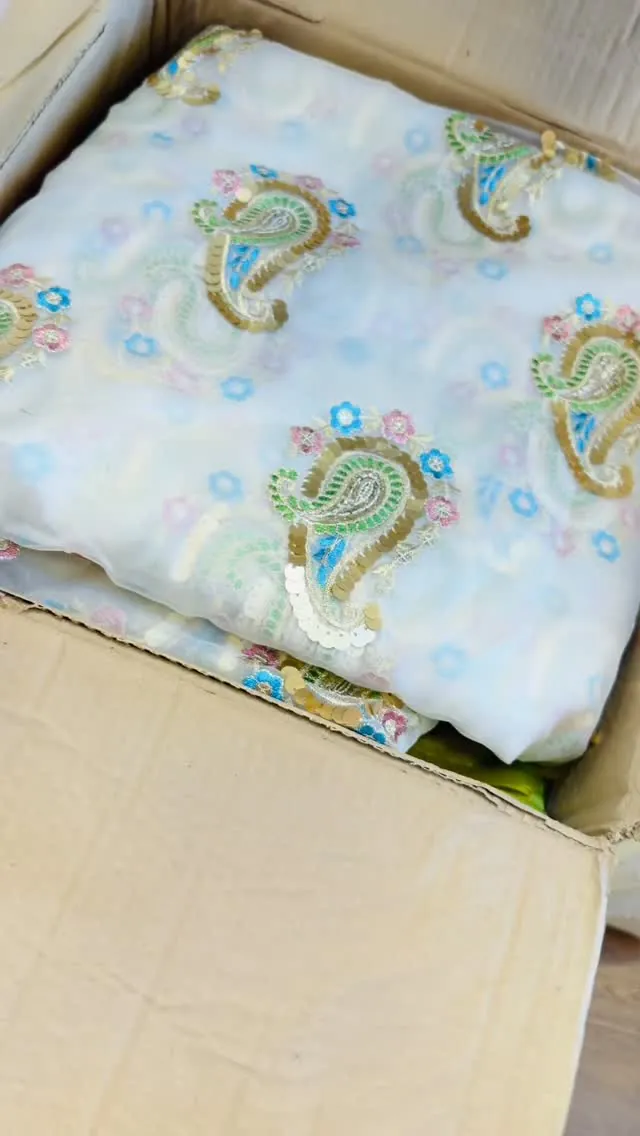 Embroidered Paisley Fabric