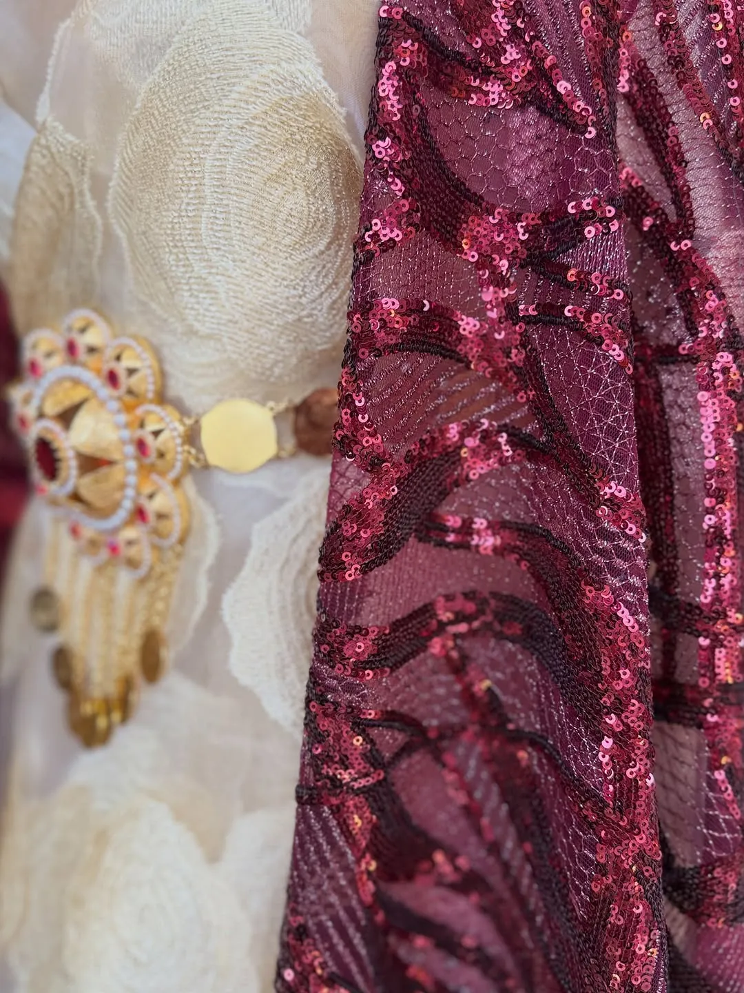 Traditional Formal Dress with Jewelry Accessories