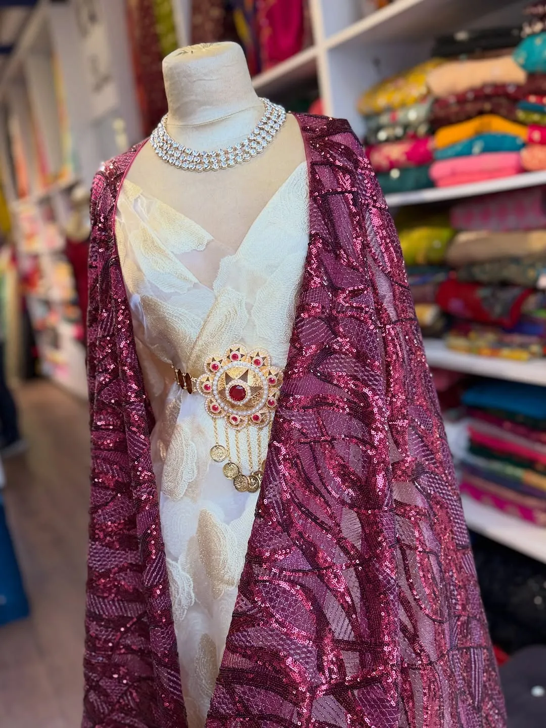 Traditional Formal Dress with Jewelry Accessories