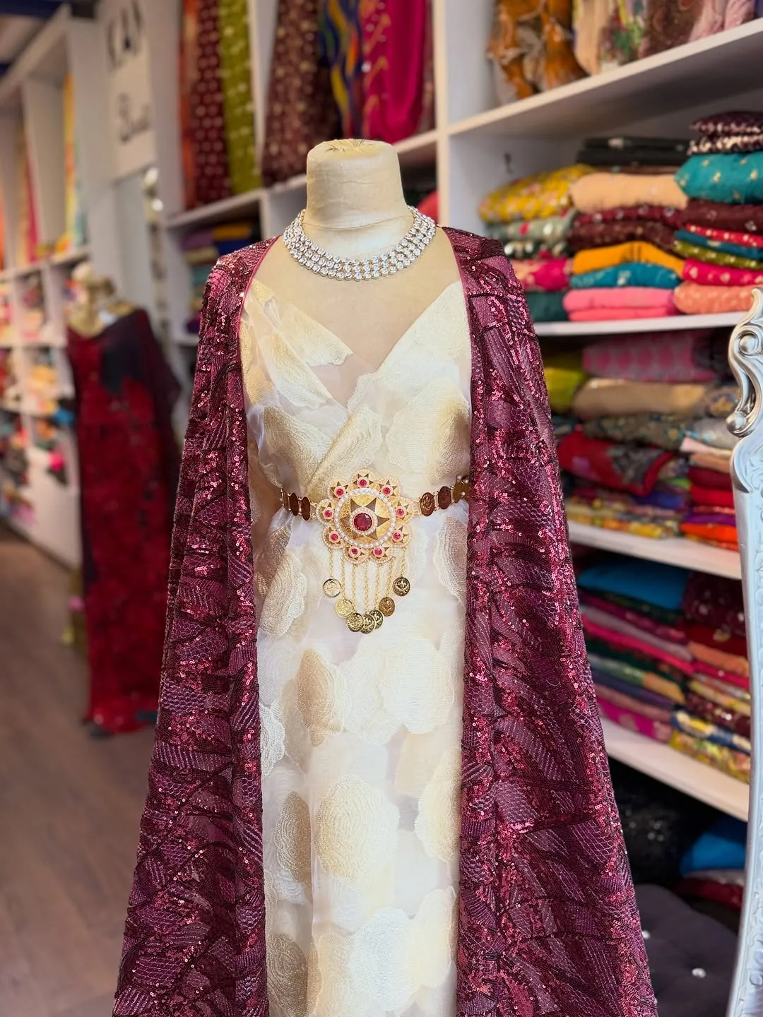 Traditional Formal Dress with Jewelry Accessories