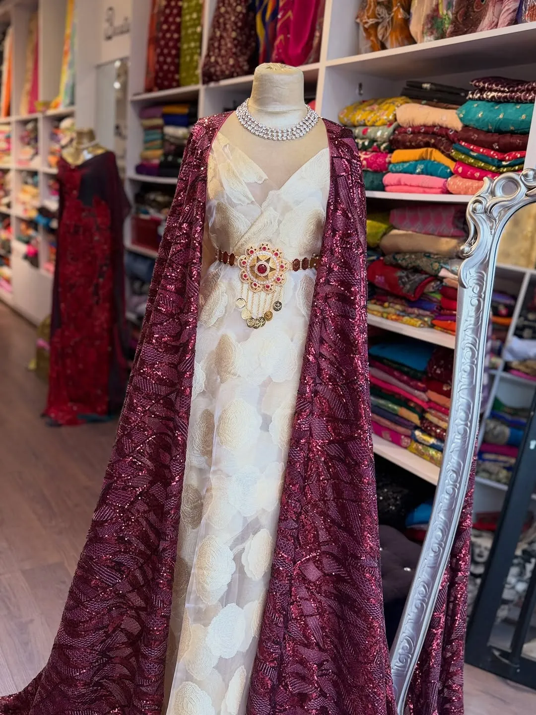 Traditional Formal Dress with Jewelry Accessories
