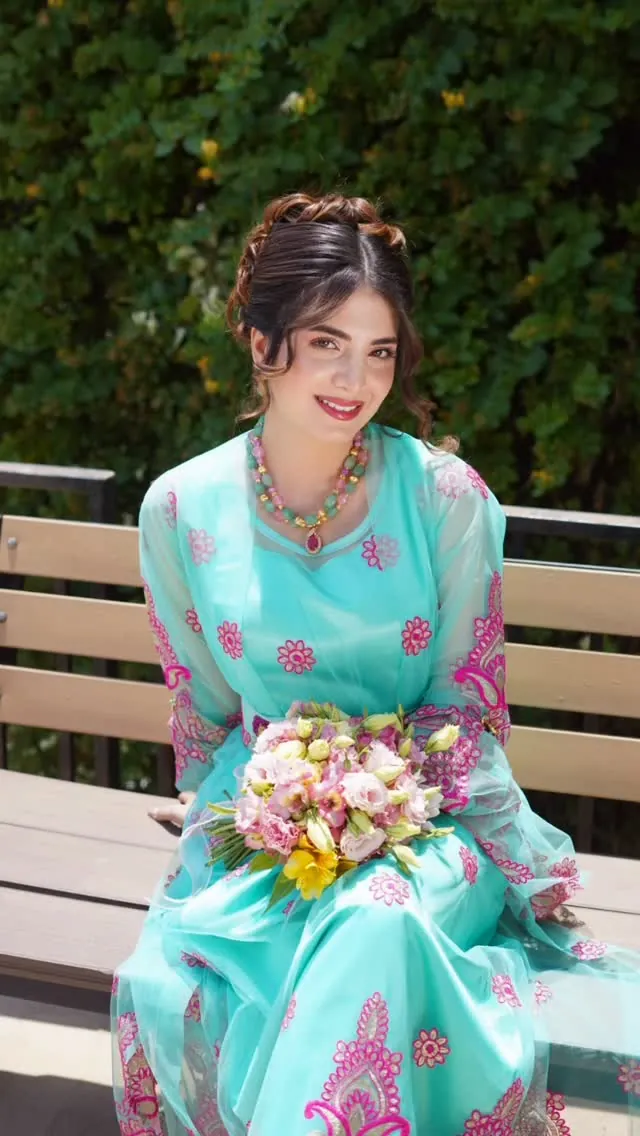 Light Blue Floral Embroidered Dress